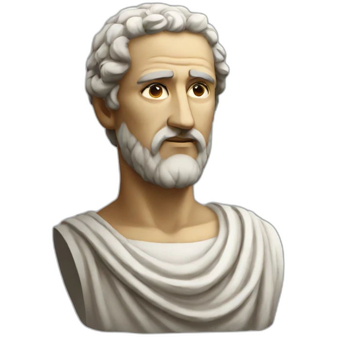 Stoic statue man without shoulders and neck emoji