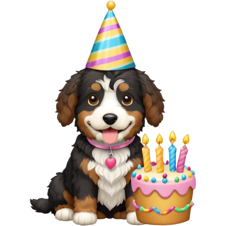 Mini Bernedoodle birthday  emoji