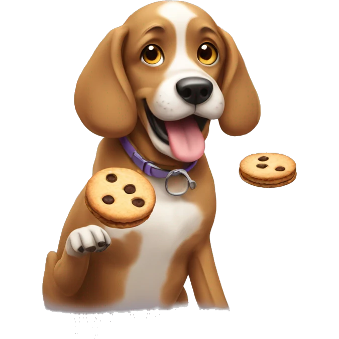 Dog eating cookies emoji
