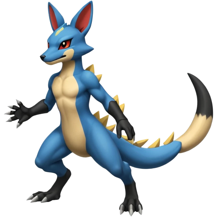 Lucario-Salandit-Zeraora-fusion, full body emoji