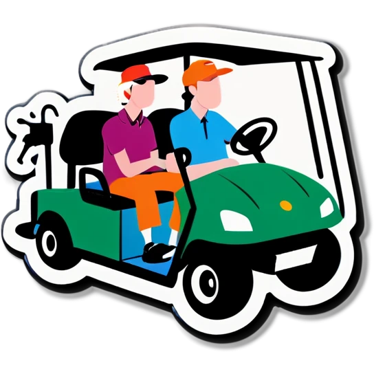 Two drunk in a golf cart ￼ emoji