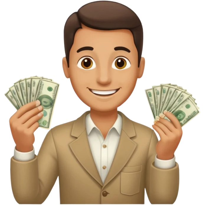 Man counting cash emoji