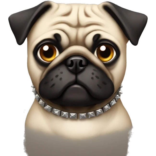 Pug with a spiked collar emoji