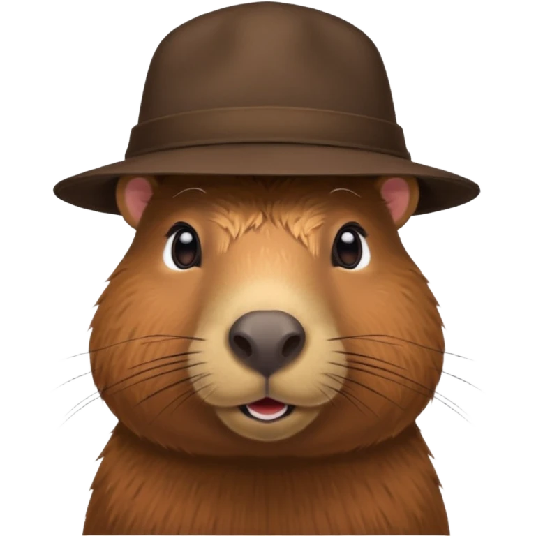 Realistisk Capybara med hat emoji