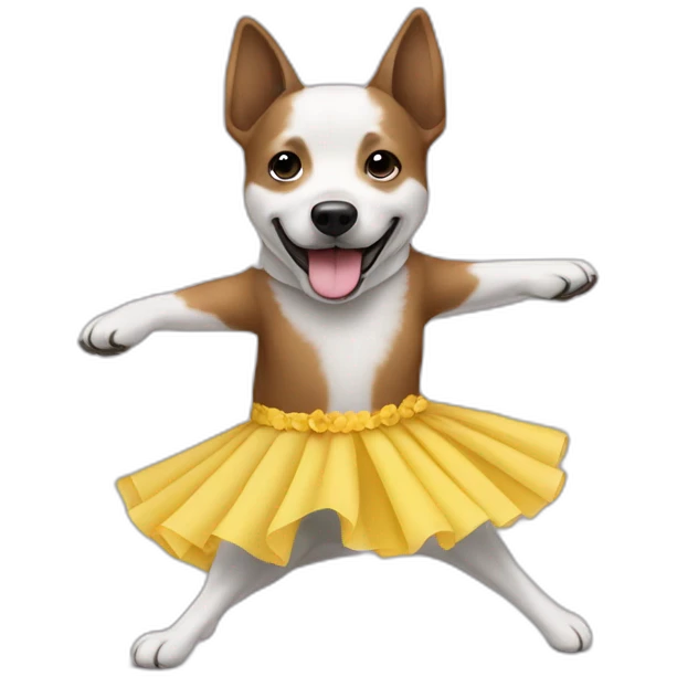 Chien qui danse avec un tutu emoji