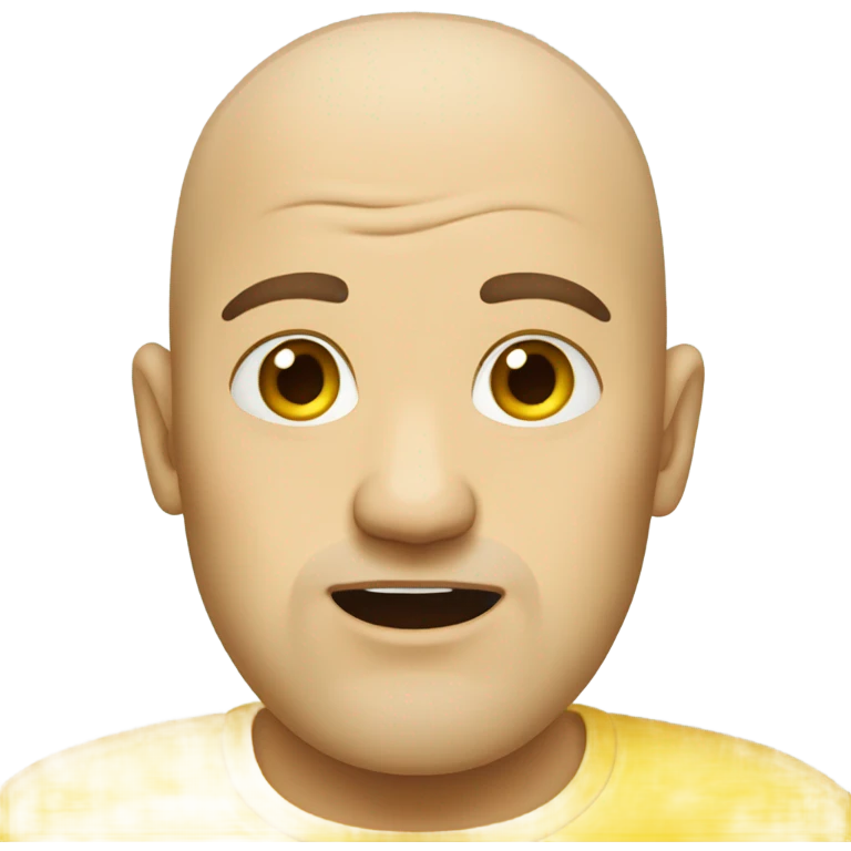 bald man in yellow cry emoji