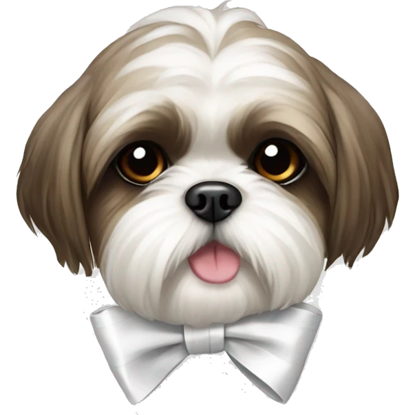 shihtzu with white ribbon emoji