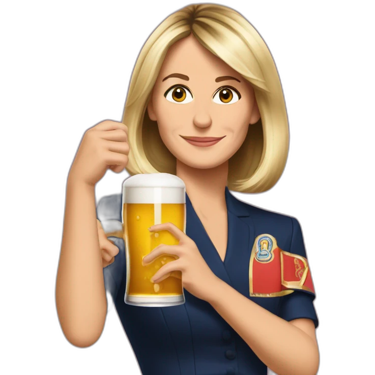 Emmanuelle Macron buvant une bière emoji