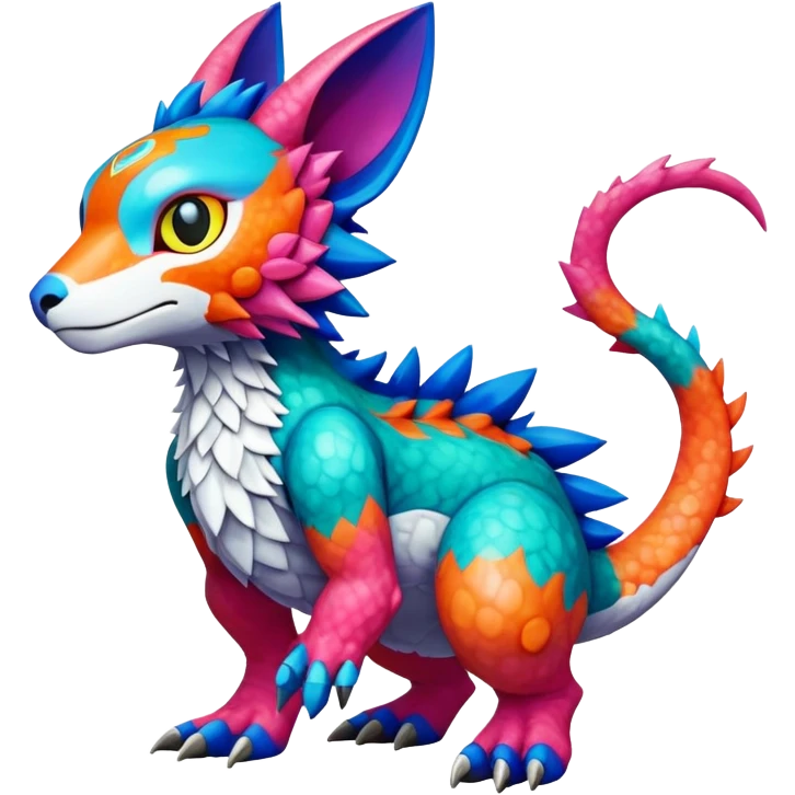 colorful Fakémon-Digimon-Fionbri-Trico-creature (full body) emoji