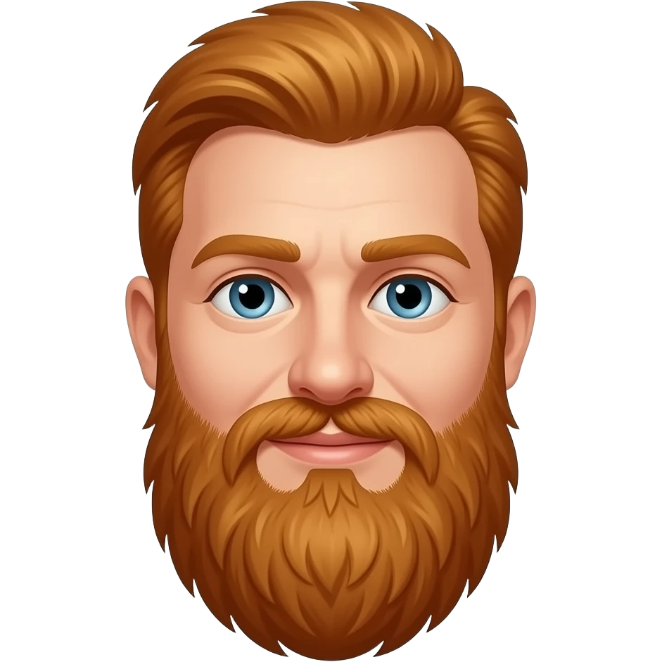 Man with really big bushy ginger beard emoji