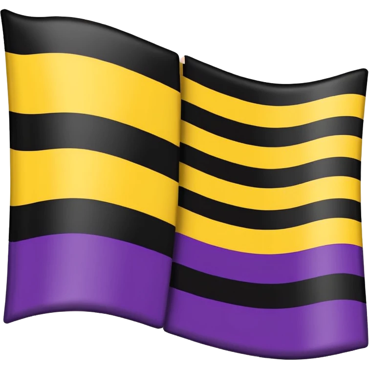 Nonbinary pride flag that goes from the top (black, white ,yellow) to the end (purple) emoji
