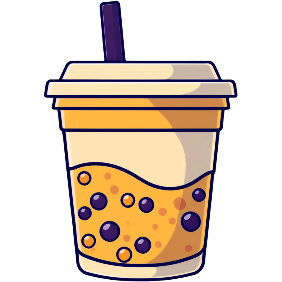 Bubble tea with tapioca pearls emoji