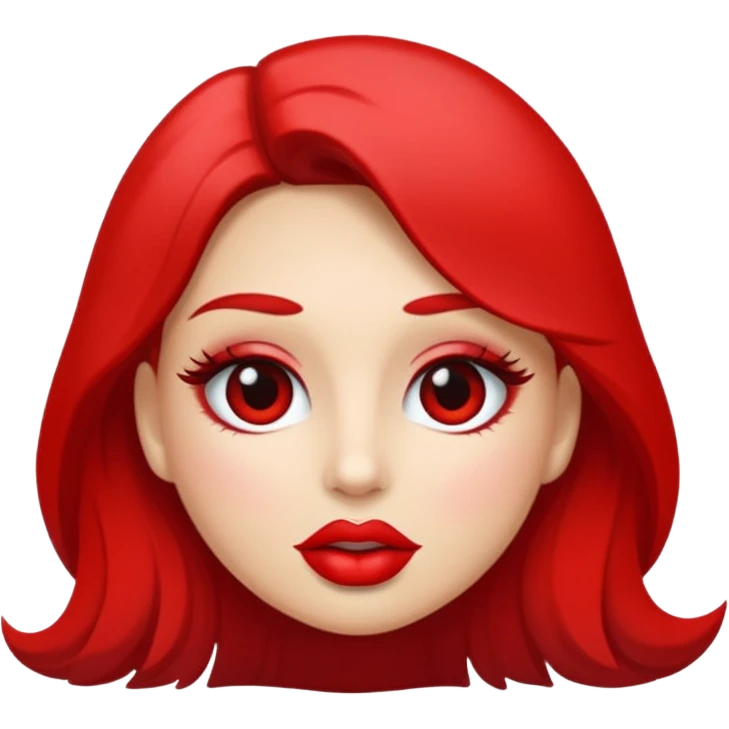 Cerdita con labios rojos y pestañas  emoji