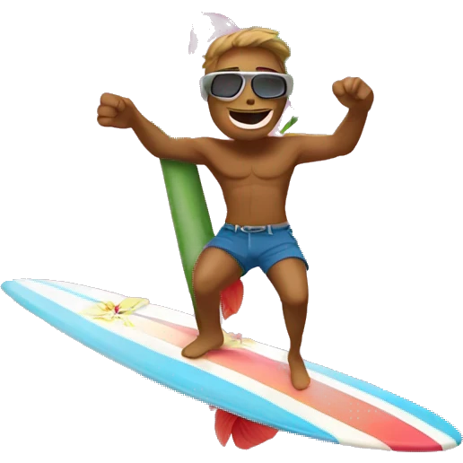 suurfing with summer weather and hibiscus flower emoji