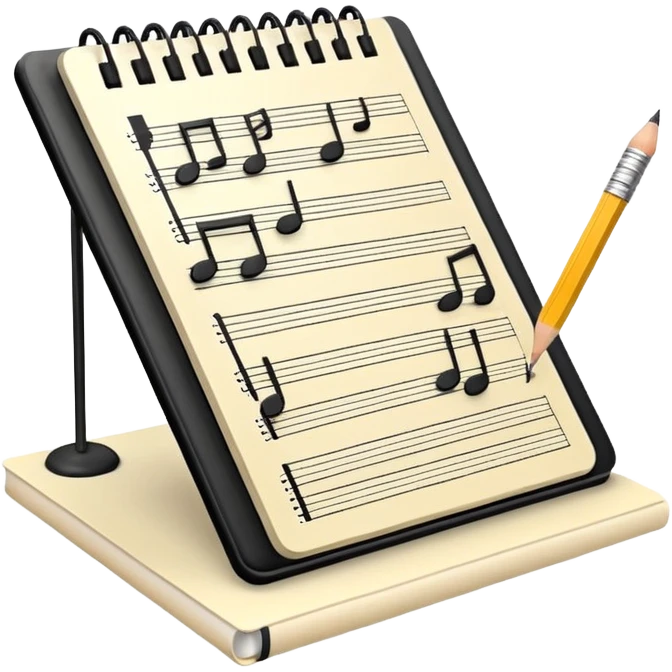 music score notebook with stand emoji