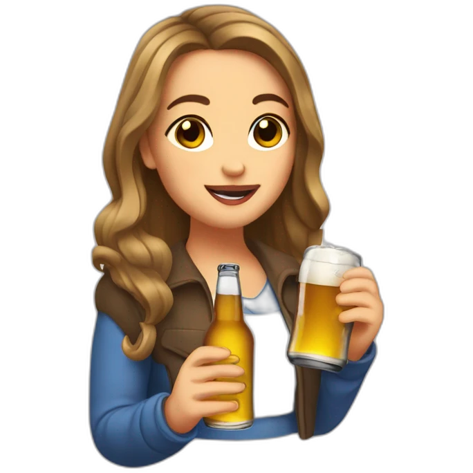 Addison Rae drinking a beer  emoji