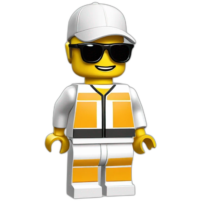 Lego tennis in sport sunglasses and sport cap emoji