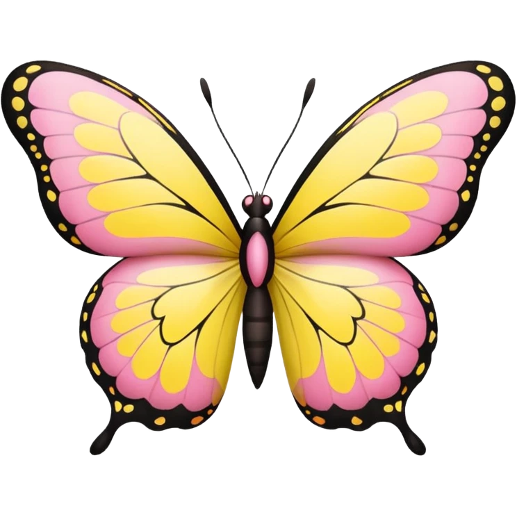 a yellow and pink colored butterfly emoji