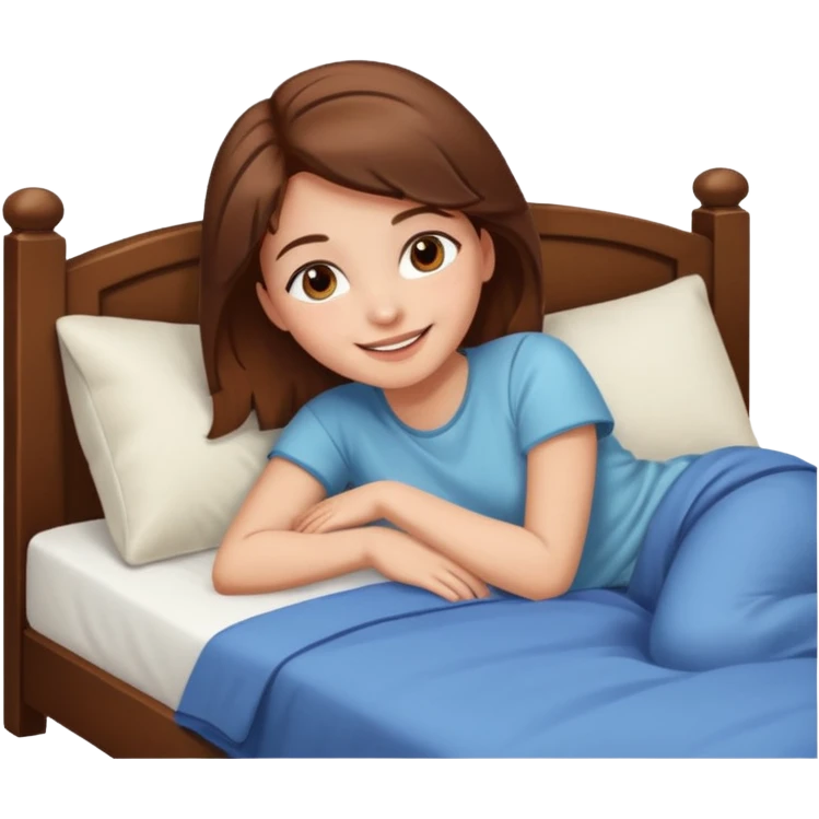 lying on bed brown hair girl just chill emoji