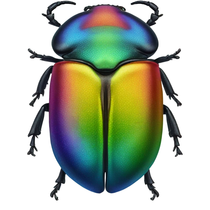 A rainbow scarab beetle emoji