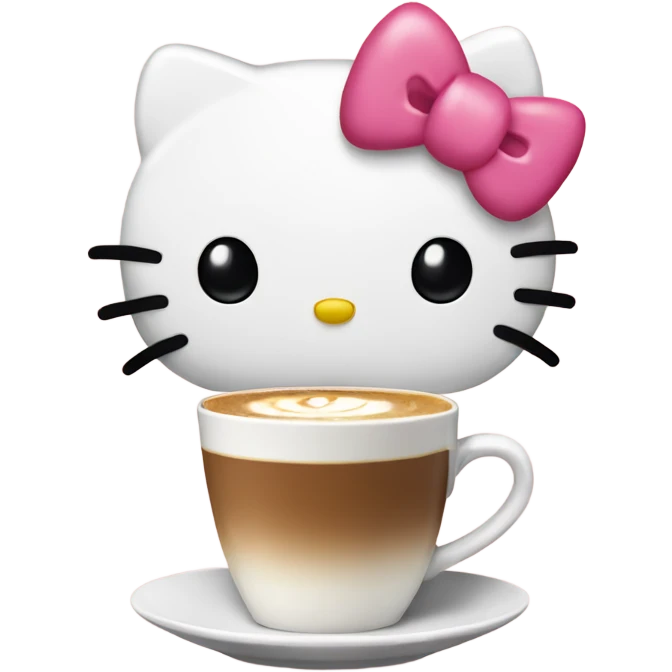 Hello Kitty drinking latte  emoji