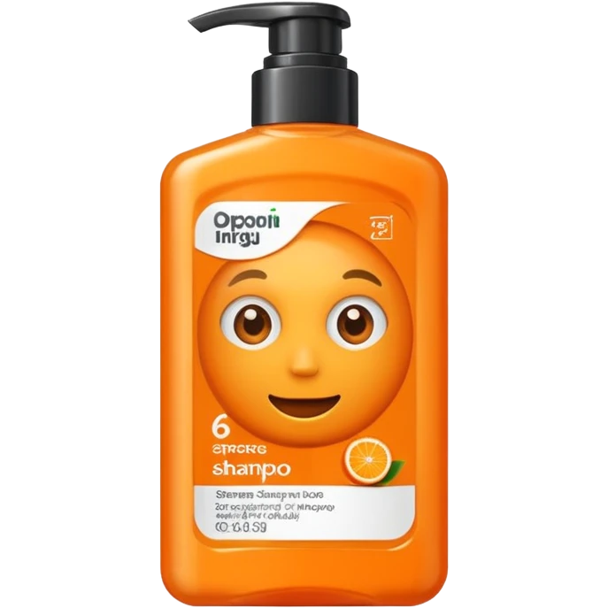 Orange shampoo in a rectangular package emoji