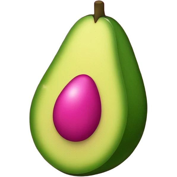 Hot pink avocado with seed with glitter emoji