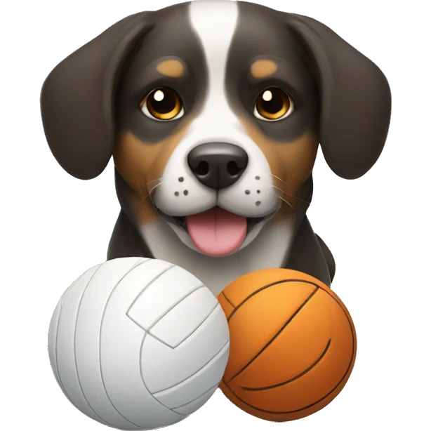 dog with a volleyball emoji