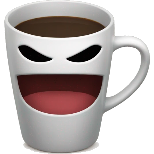 evil coffee cup with handle emoji