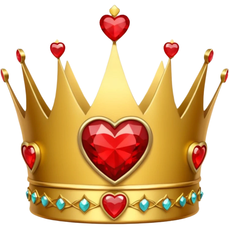 A crown with red hearts as gems sunflower  emoji