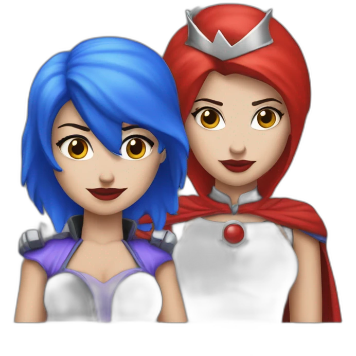 Harley queen heures blue and red emoji