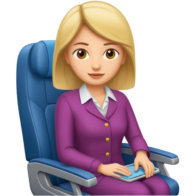 woman passanger in plane seat emoji