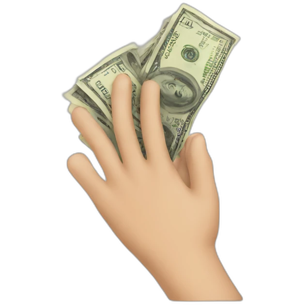 Hand with money emoji