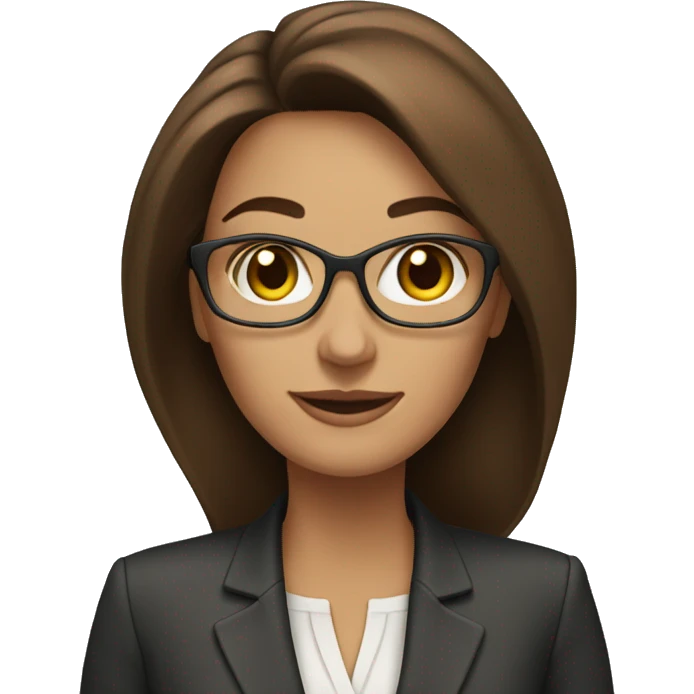 a woman ceo with brown hair no glasses holding a laptop emoji
