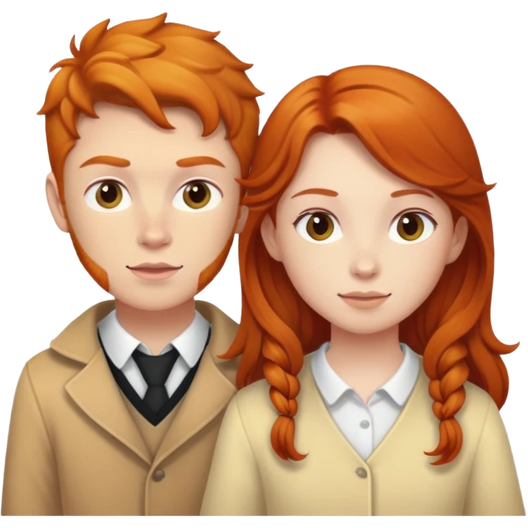 Ginger Girl and Brünette Boy emoji