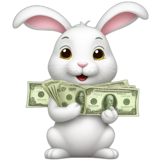 bunny with money emoji