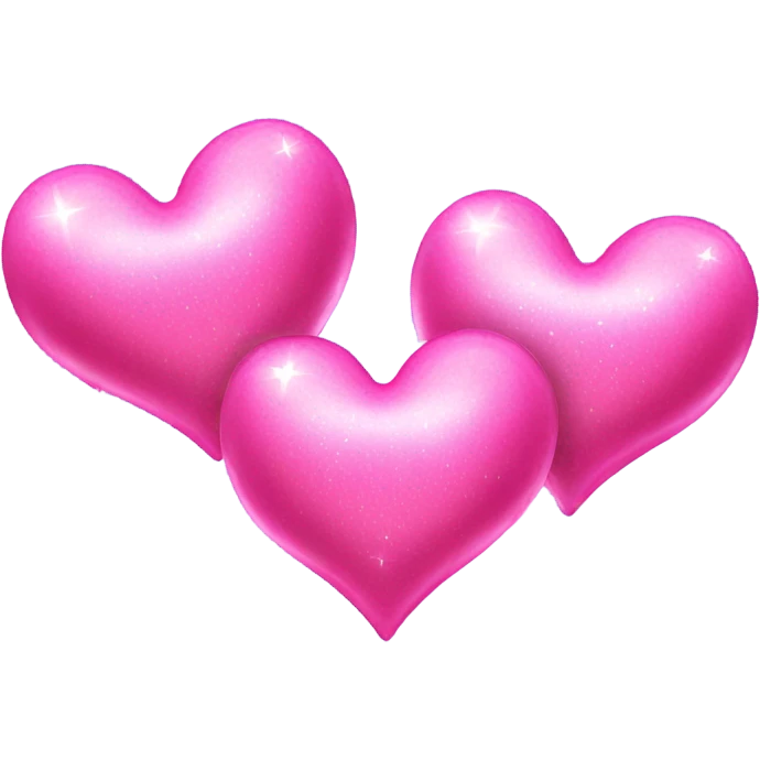 3 pink hearts and some sparkles, no faces emoji