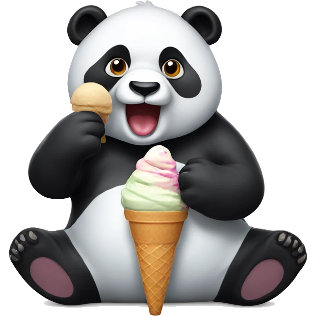 Panda eating ice cream emoji