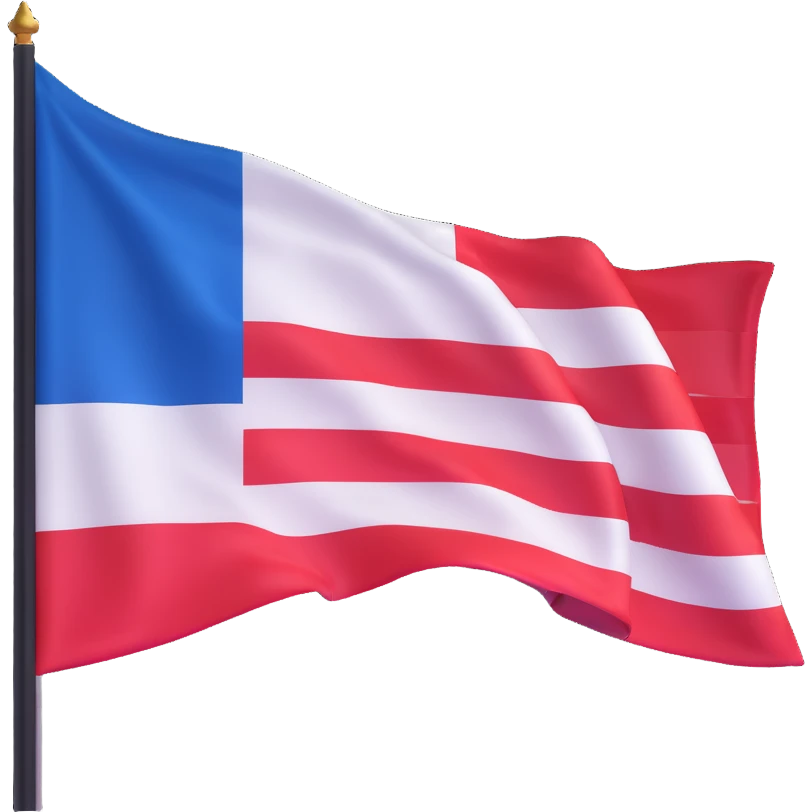 Flag of the Netherlands with red white and blue horizontal stripes emoji
