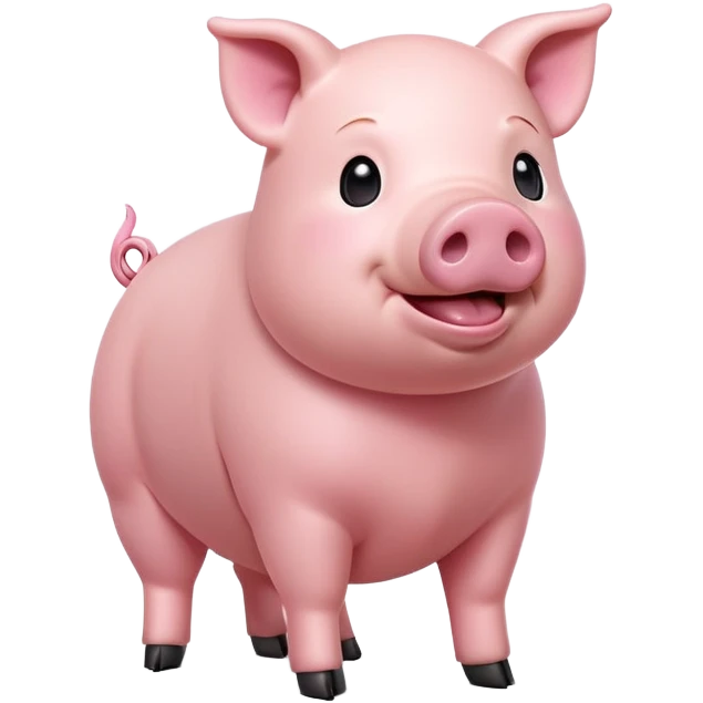 cinematic-[realistic pig]-realistic-full-body-standing-emoji,-tail-flicking-lazily,-head-tilted-dramatically,-sleek-[pink]-skin,-simplified-yet-realistic-focused-features,-highly-detailed,-glowing-with-an-almost-sarcastic-glow emoji