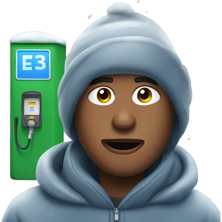 Freezing at gas station emoji