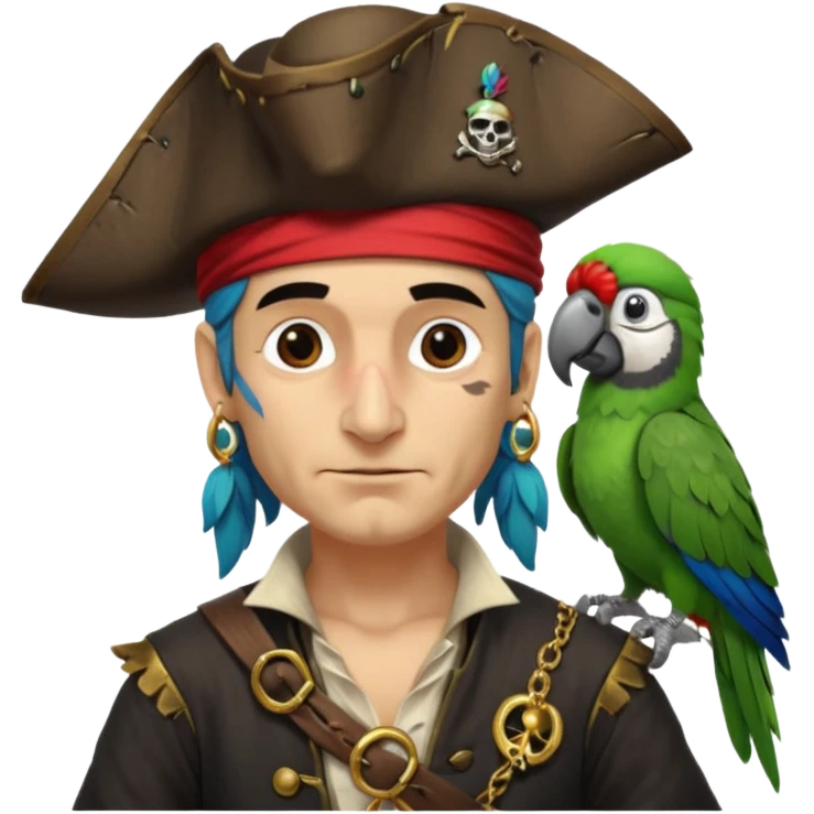 pirate and parrot emoji