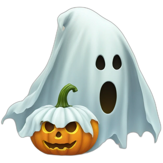 Ghost and pumpkin emoji