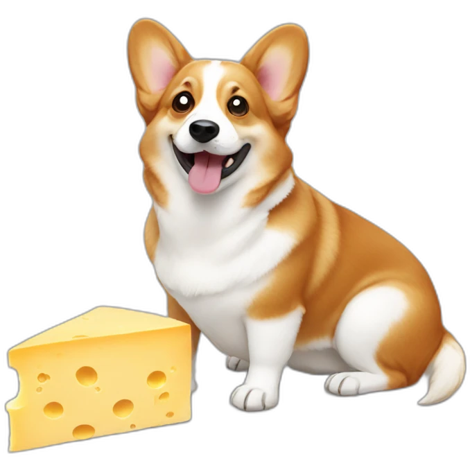 corgi eating cheese emoji
