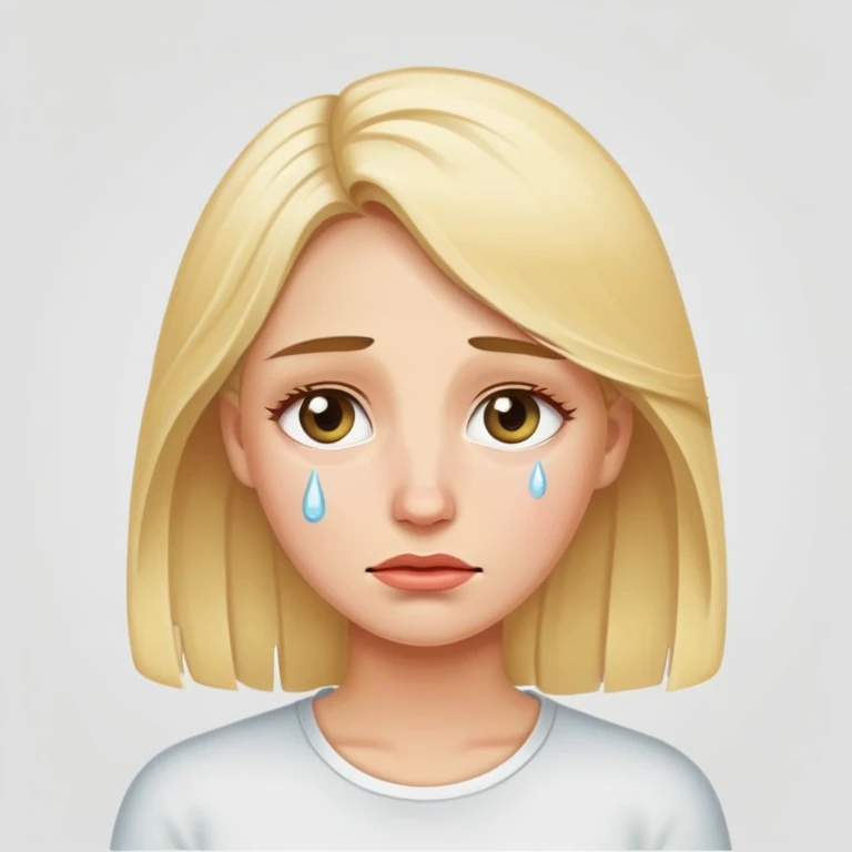 blond woman with eyes full of tears emoji