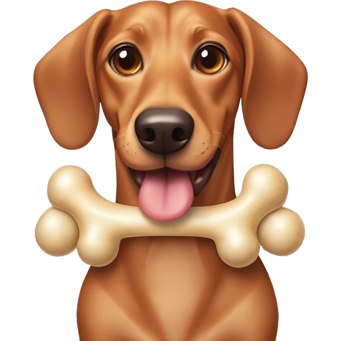 weiner dog with chewbone emoji