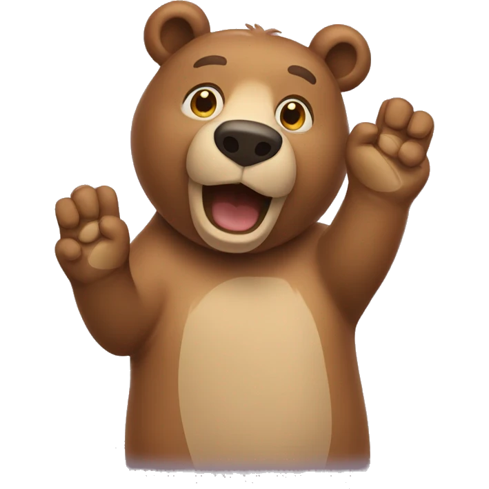 bear hand waving goodbye emoji