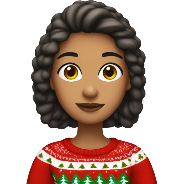 Santina with Christmas sweater on  emoji