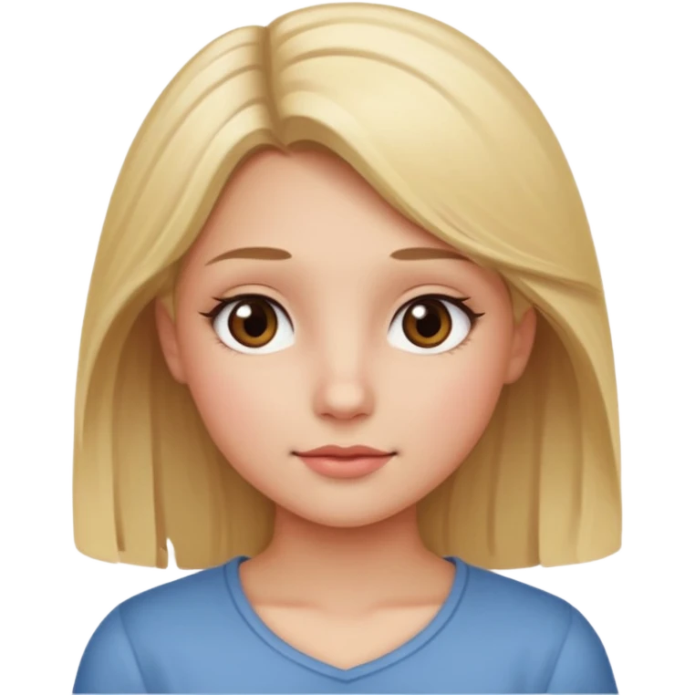 Girl blond long hars BRown eis emoji
