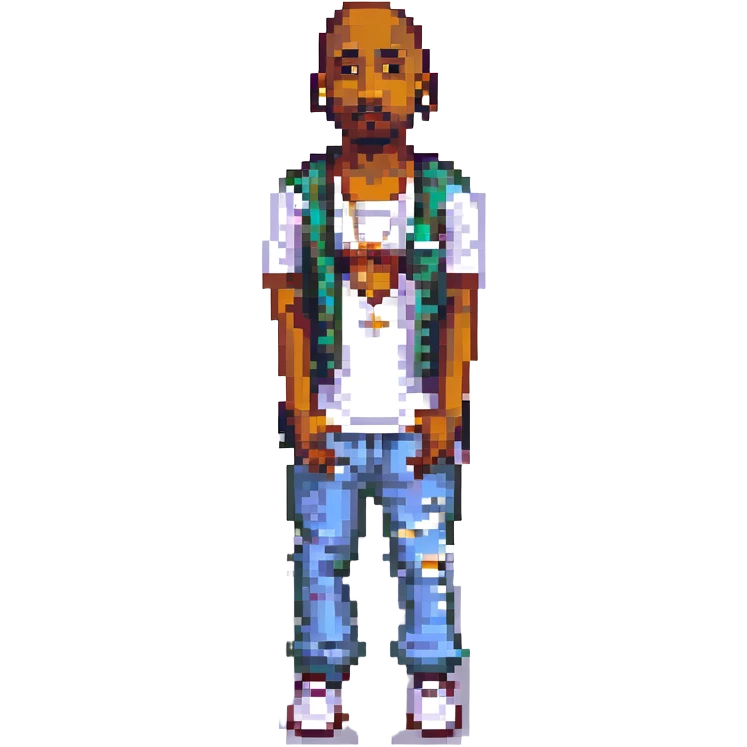 2Pac в полный рост, no background emoji